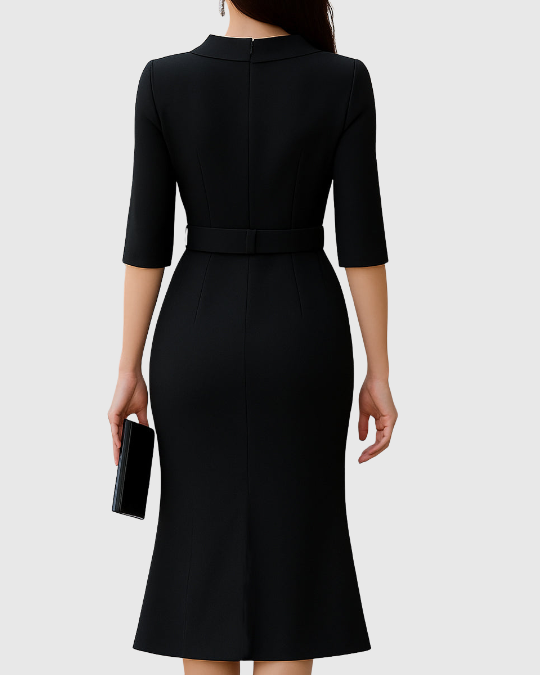 Adella | Women's Belted Elegant Midi Dress