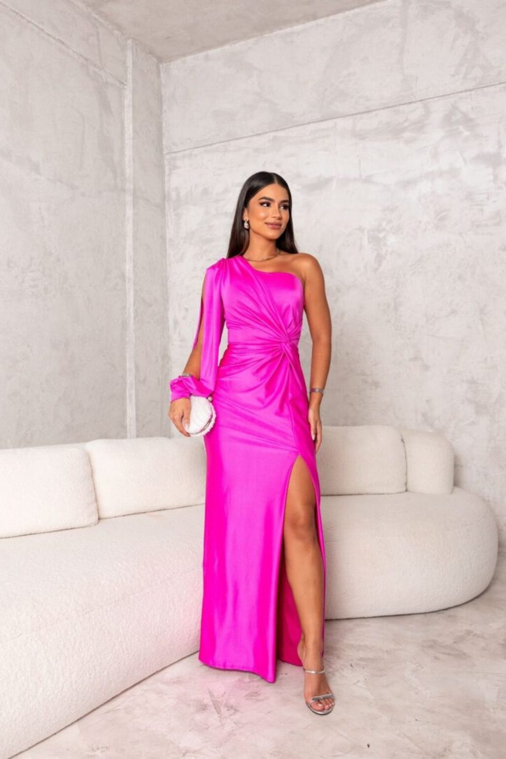 Della | Women's Satin One-Shoulder Evening Dress 5