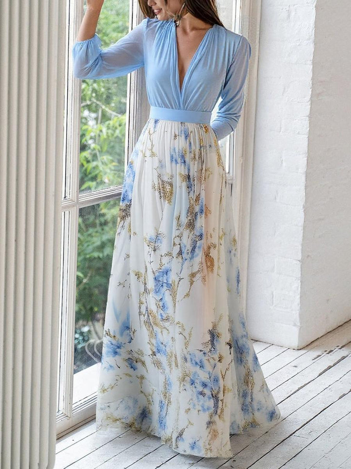Diana | Women's Floral V-Neck Long Sleeve Maxi Dress 2