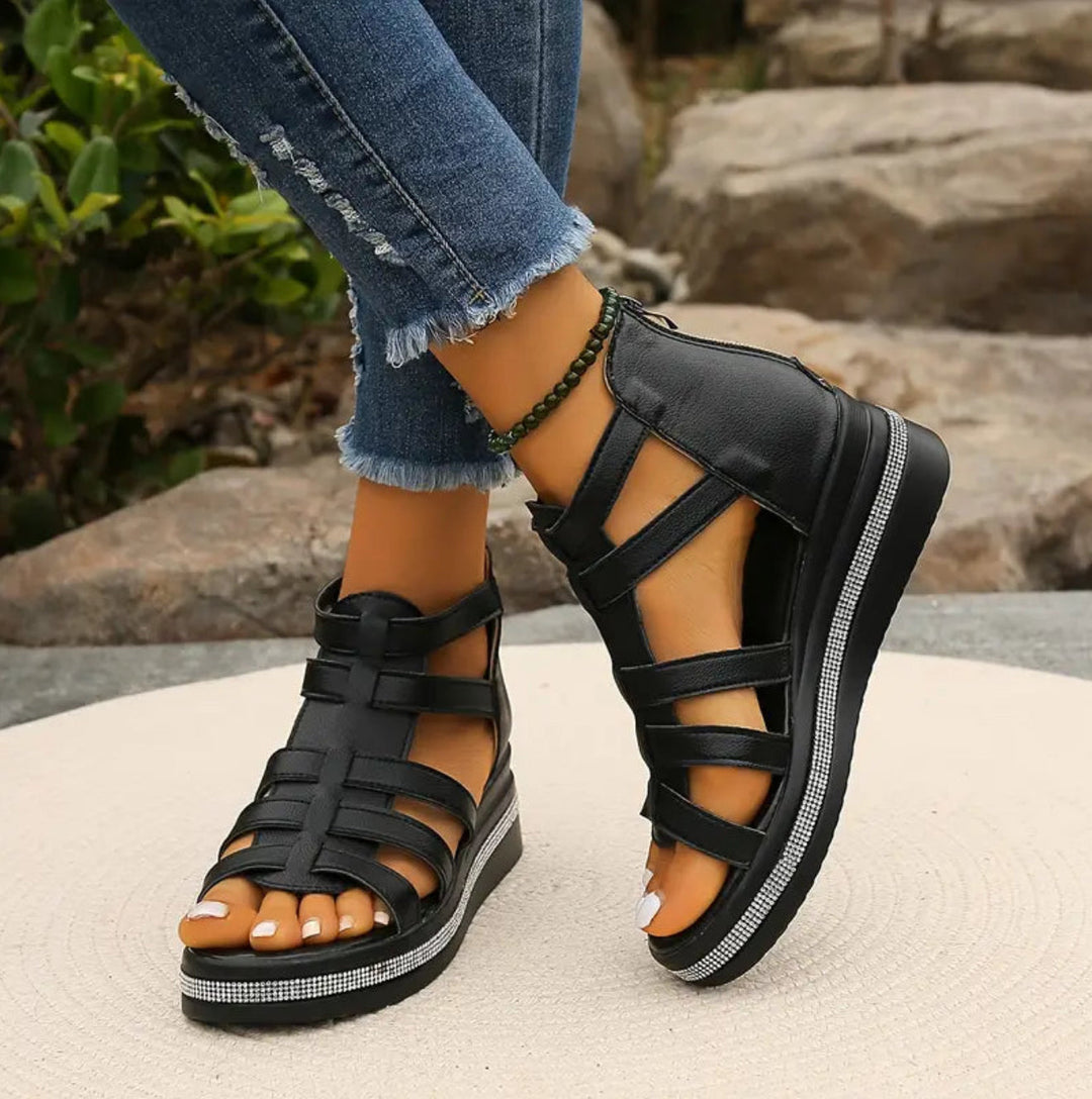 Glaroma | Women's Orthopedic Sandals Gladiator Wedge