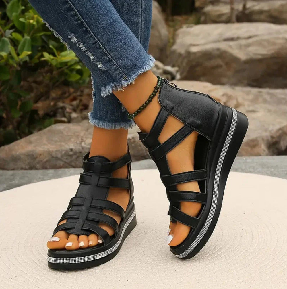Glaroma | Women's Orthopedic Sandals Gladiator Wedge