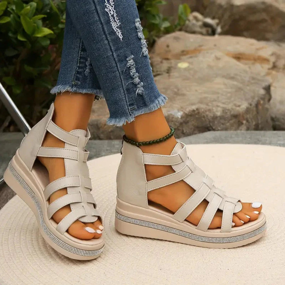 Glaroma | Women's Orthopedic Sandals Gladiator Wedge