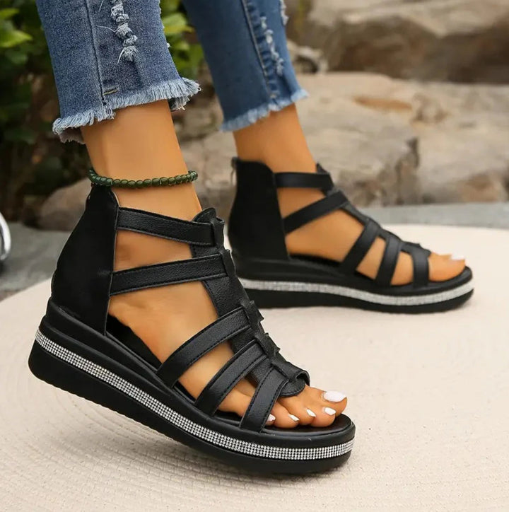 Glaroma | Women's Orthopedic Sandals Gladiator Wedge
