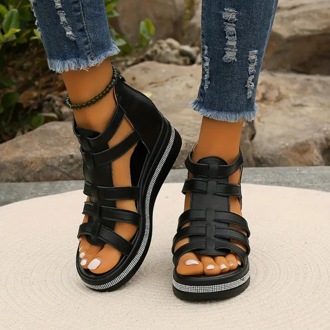 Glaroma | Women's Orthopedic Sandals Gladiator Wedge
