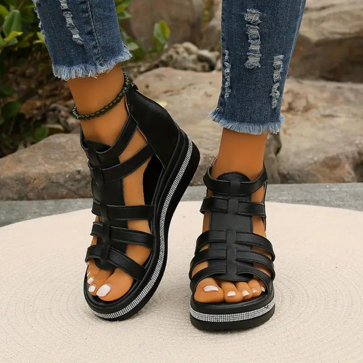 Glaroma | Women's Orthopedic Sandals Gladiator Wedge