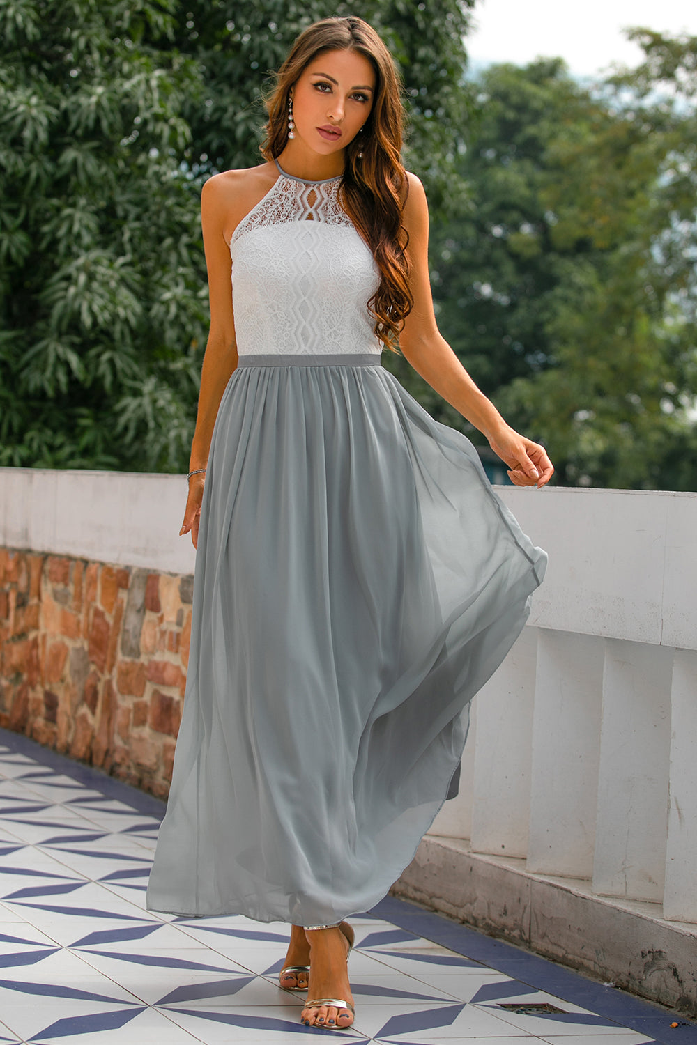 Haven | Halter Maxi Wedding Guest Dress 0