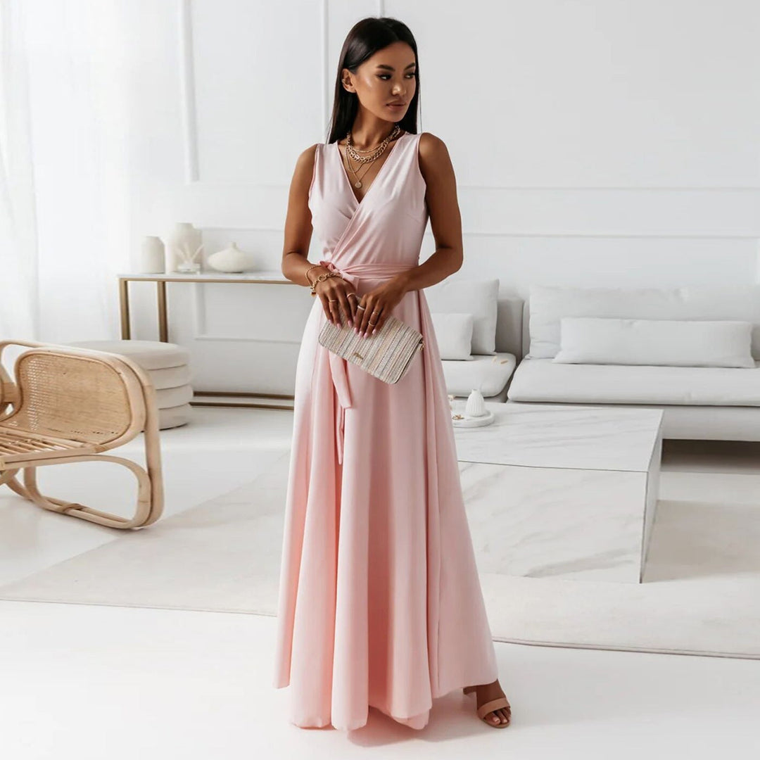 Maellis | Women's Wrap Maxi Dress V-Neck Wedding Formal