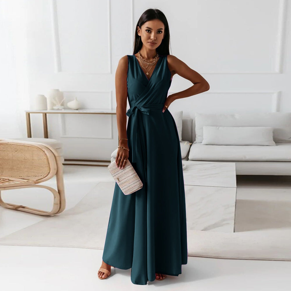 Maellis | Women's Wrap Maxi Dress V-Neck Wedding Formal