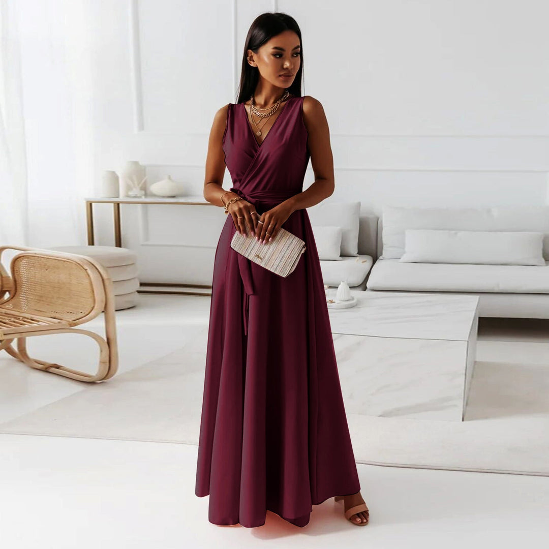 Maellis | Women's Wrap Maxi Dress V-Neck Wedding Formal