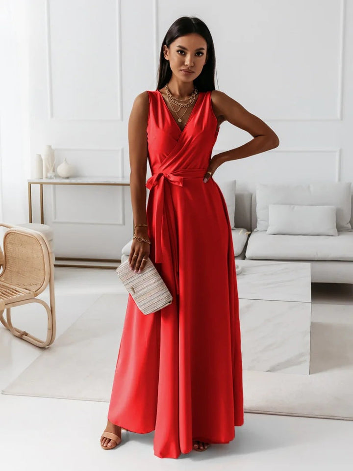 Maellis | Women's Wrap Maxi Dress V-Neck Wedding Formal