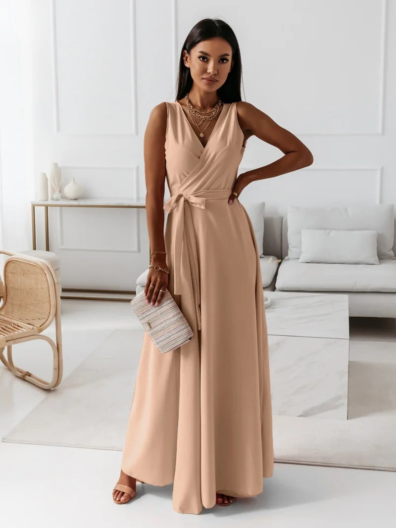 Maellis | Women's Wrap Maxi Dress V-Neck Wedding Formal