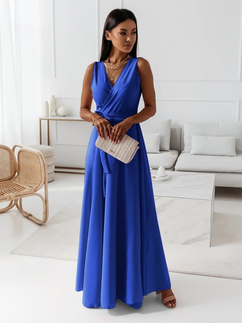 Maellis | Women's Wrap Maxi Dress V-Neck Wedding Formal