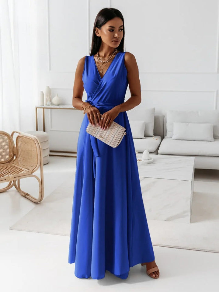 Maellis | Women's Wrap Maxi Dress V-Neck Wedding Formal