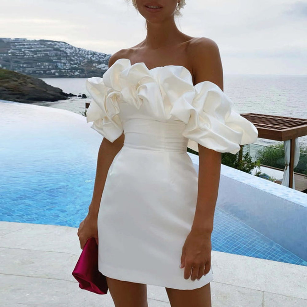 Maribel | Women's Mini Dress Off Shoulder Ruffle Bodycon