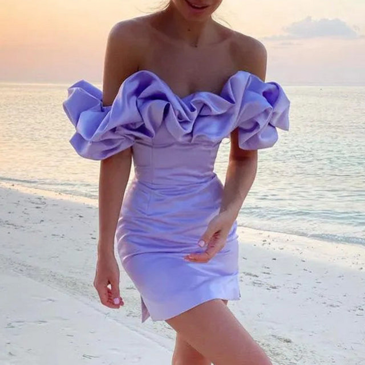 Maribel | Women's Mini Dress Off Shoulder Ruffle Bodycon