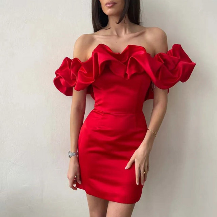 Maribel | Women's Mini Dress Off Shoulder Ruffle Bodycon