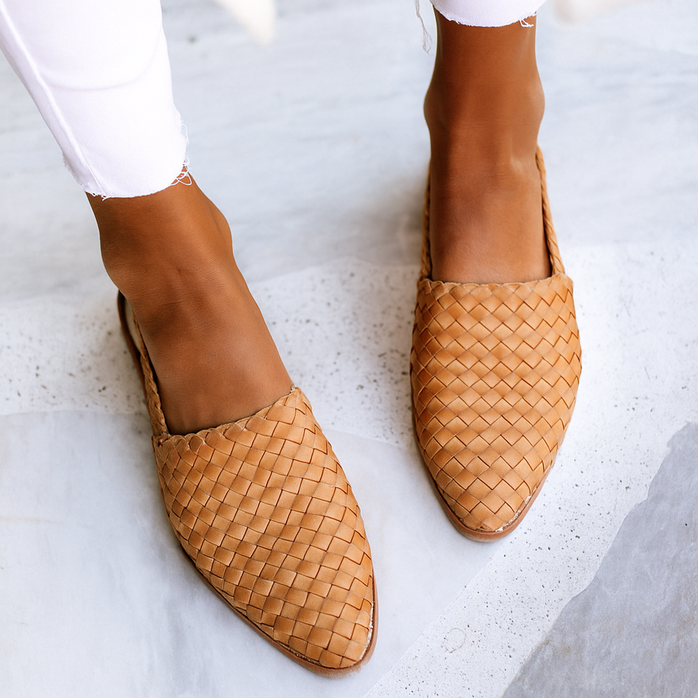 Mavora | Women's Orthopedic Loafers Woven Pointed Toe Mules