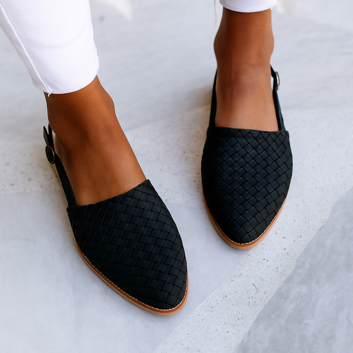 Mavora | Women's Orthopedic Loafers Woven Pointed Toe Mules