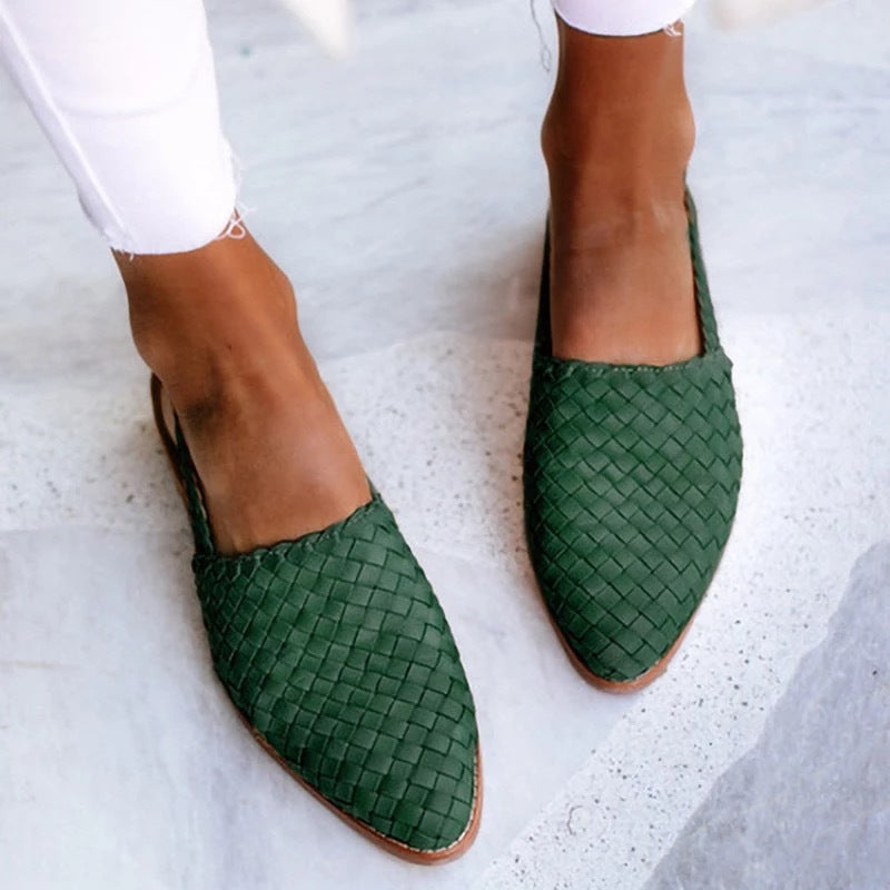 Mavora | Women's Orthopedic Loafers Woven Pointed Toe Mules