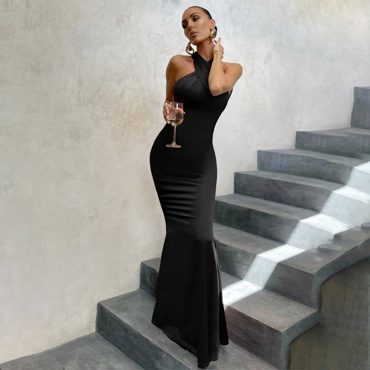 Mermira | Women's Mermaid Maxi Dress Crossover Neck