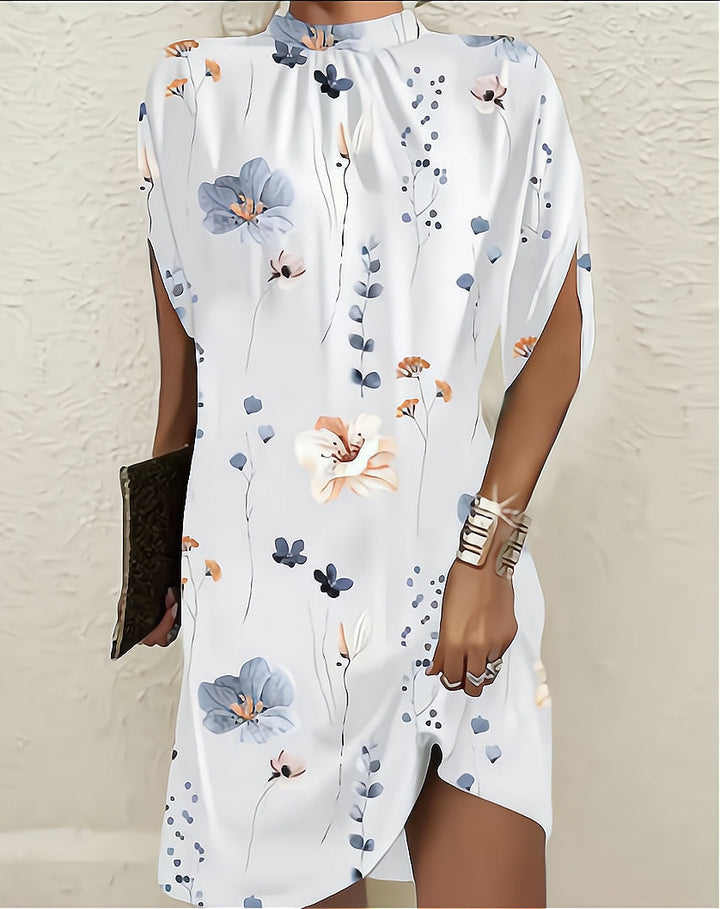 Mia | Women's Mini Dress Mock Neck Short Sleeve