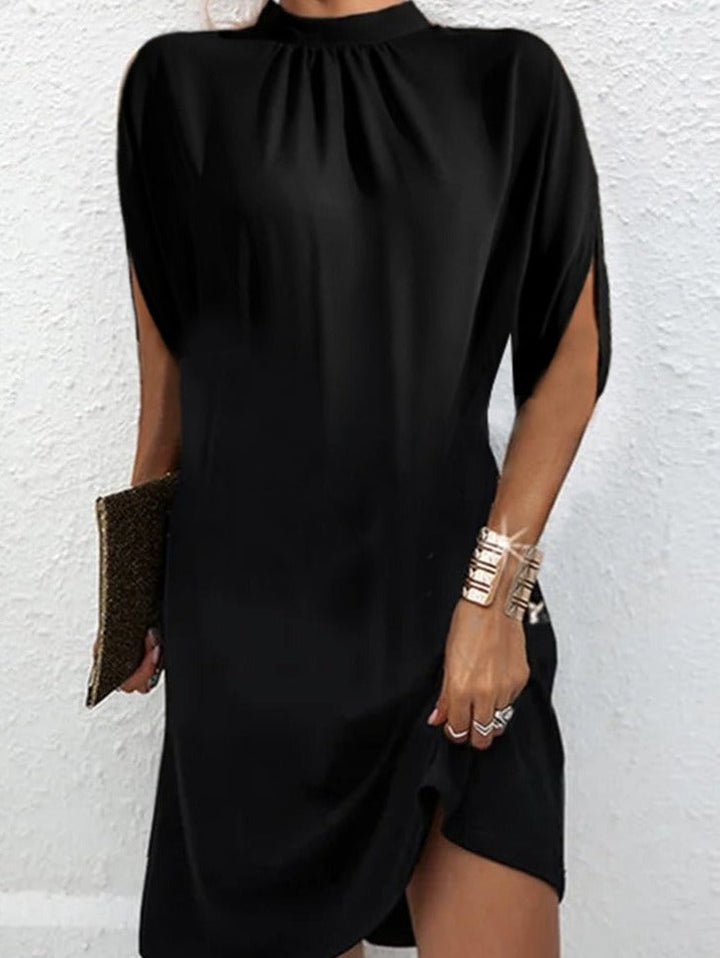 Mia | Women's Mini Dress Mock Neck Short Sleeve 1