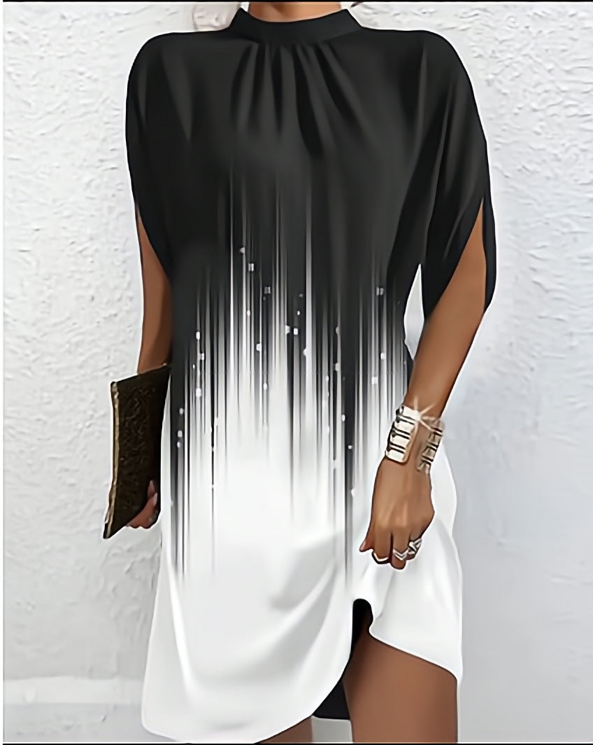 Mia | Women's Mini Dress Mock Neck Short Sleeve 2