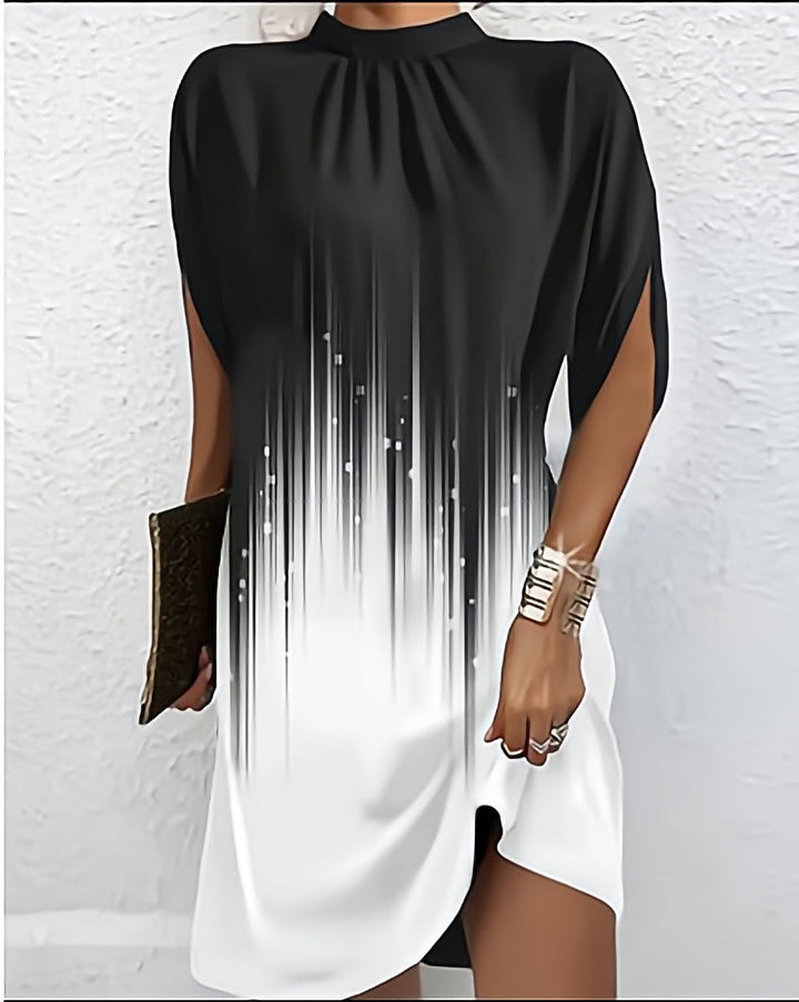Mia | Women's Mini Dress Mock Neck Short Sleeve 2