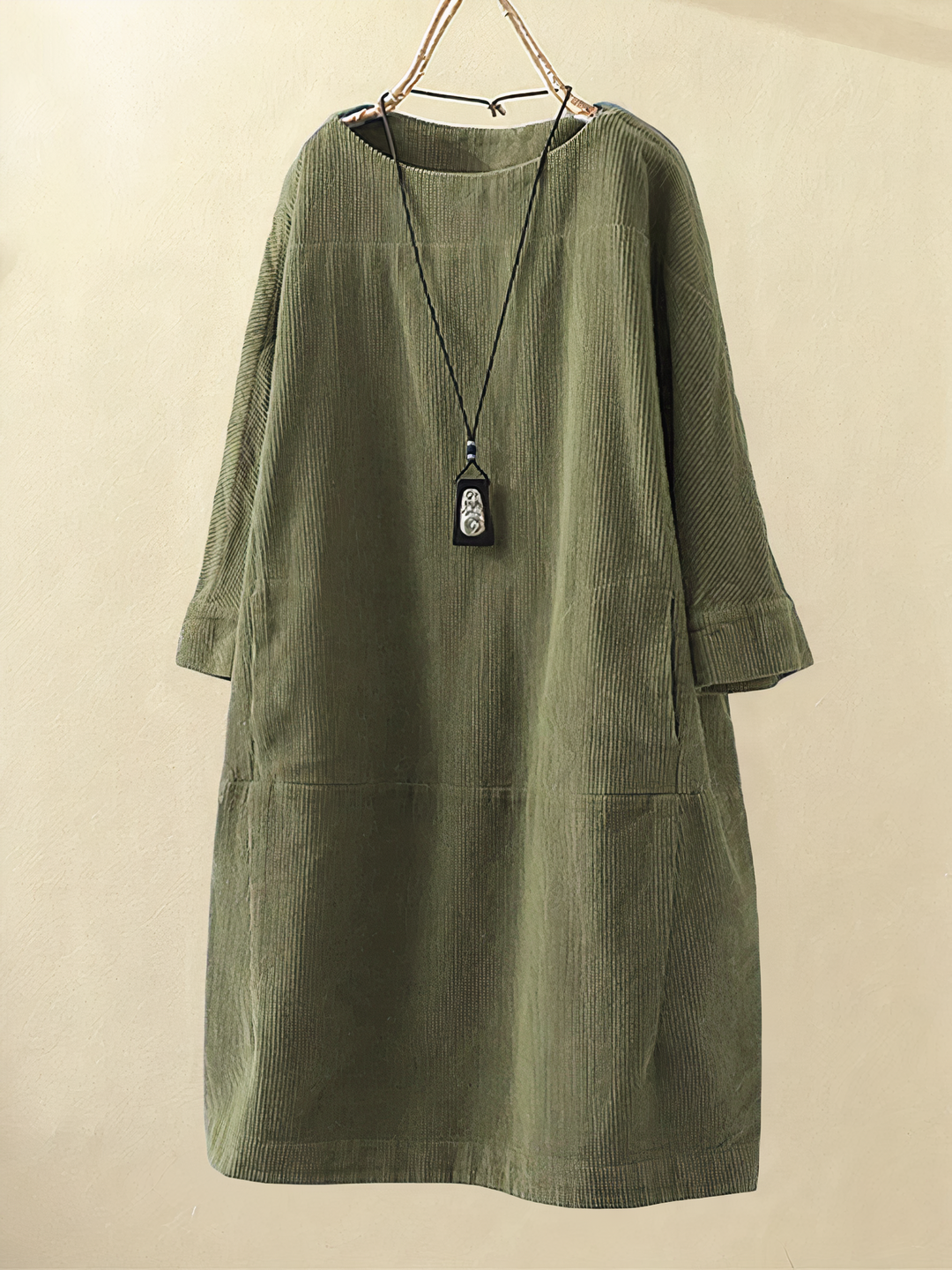 Midi Corduroy Dress Stylish Design For Women | Liora 0