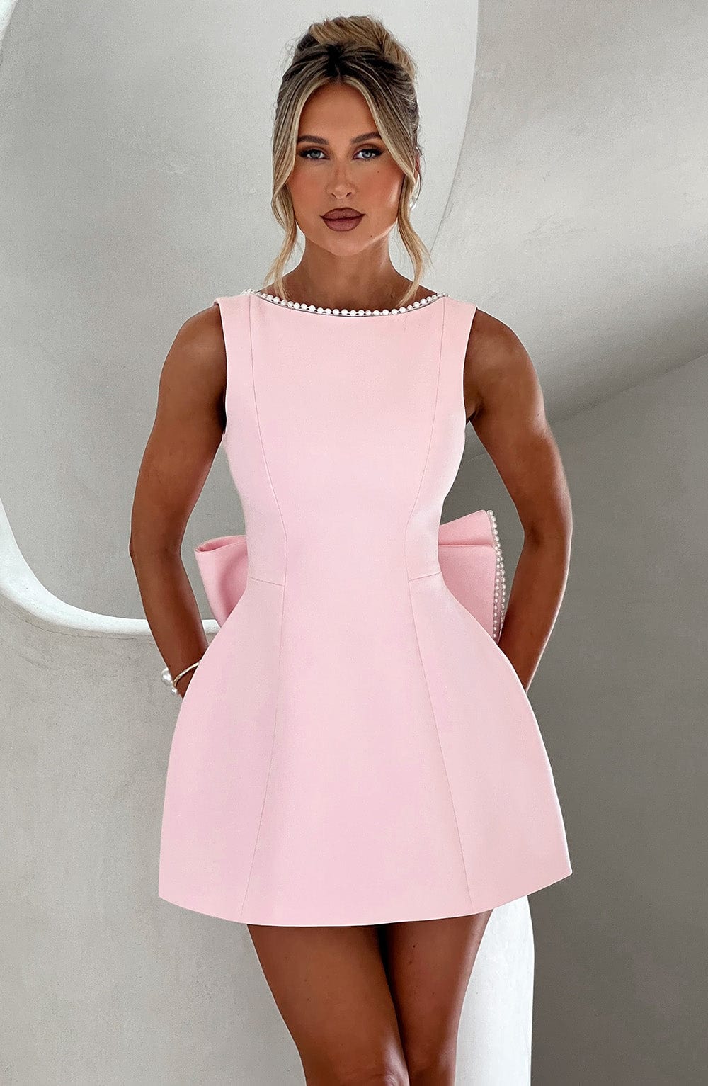 Mireille | Women's Mini Dress Bow Back Wedding Guest