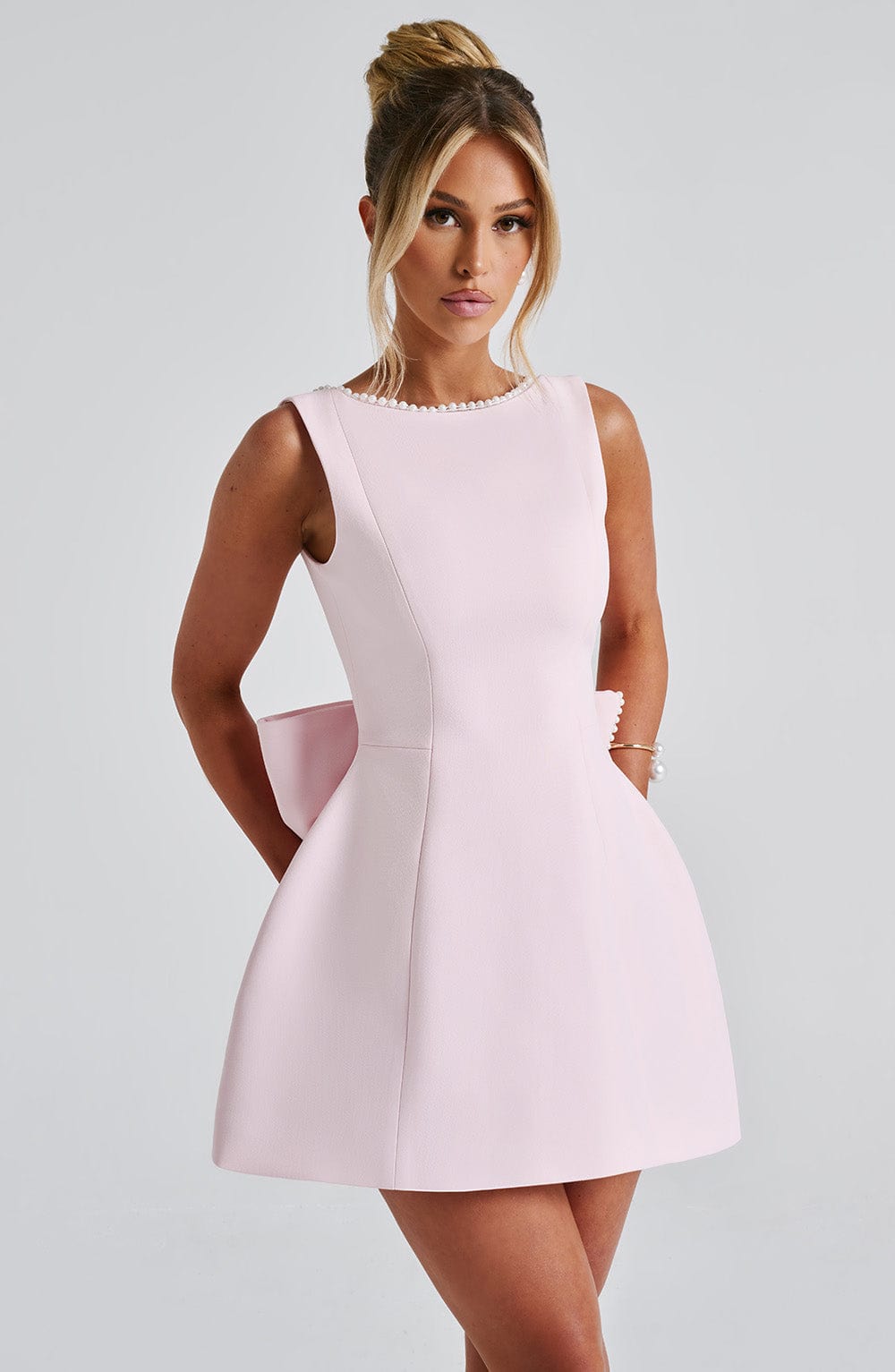 Mireille | Women's Mini Dress Bow Back Wedding Guest