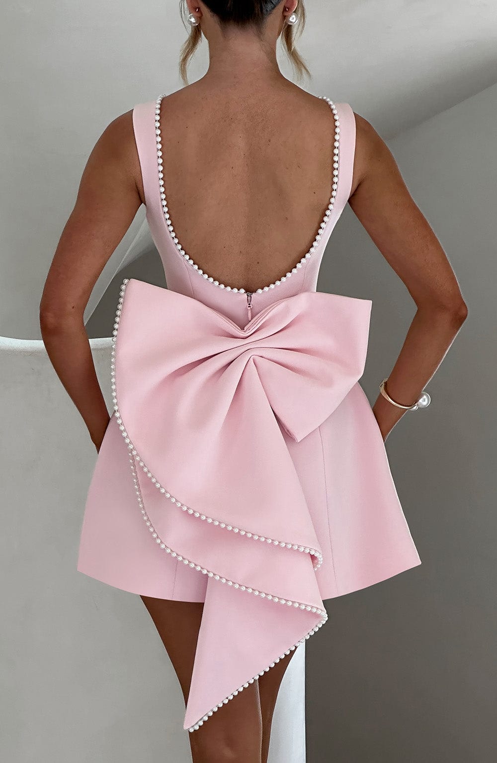 Mireille | Women's Mini Dress Bow Back Wedding Guest