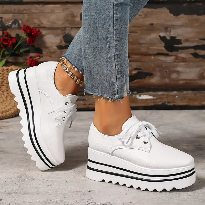 Oxenya | Women's Orthopedic Sneakers Lace Up Platform