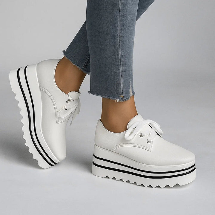 Oxenya | Women's Orthopedic Sneakers Lace Up Platform