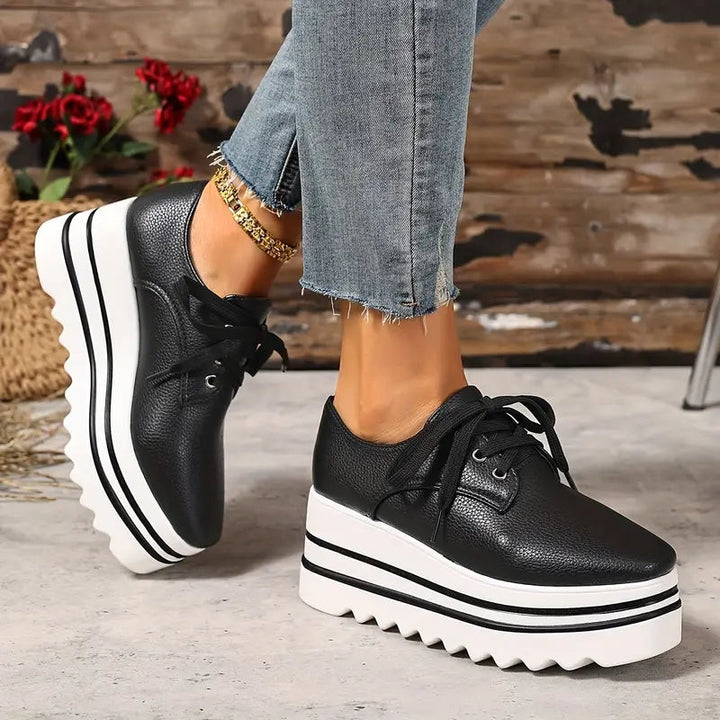 Oxenya | Women's Orthopedic Sneakers Lace Up Platform
