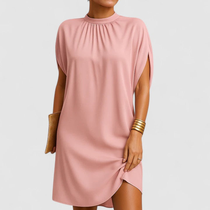 Pirella | Women's Elegant Midi Dress Mock Neck
