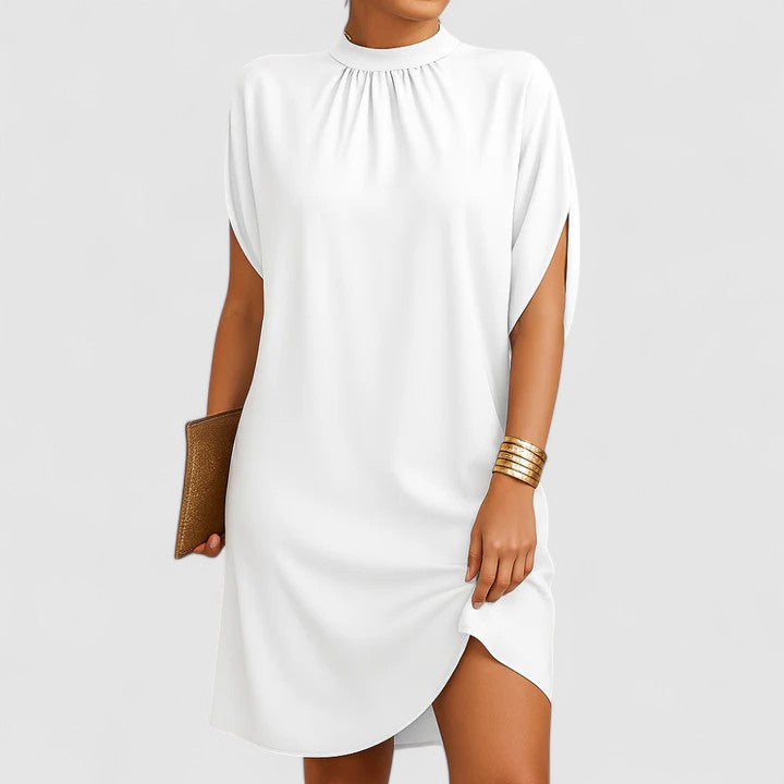 Pirella | Women's Elegant Midi Dress Mock Neck