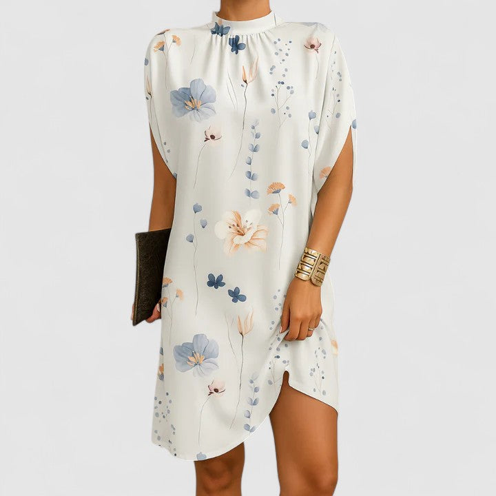 Pirella | Women's Elegant Midi Dress Mock Neck