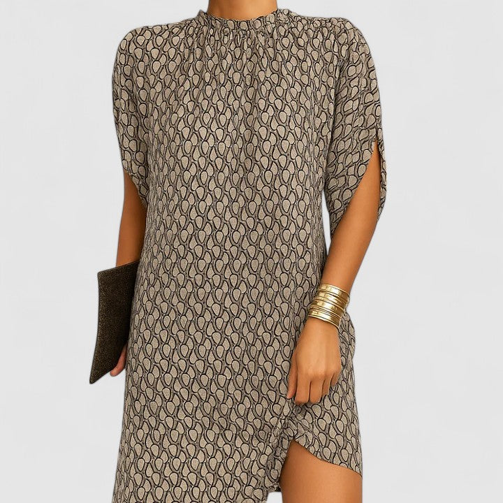Pirella | Women's Elegant Midi Dress Mock Neck