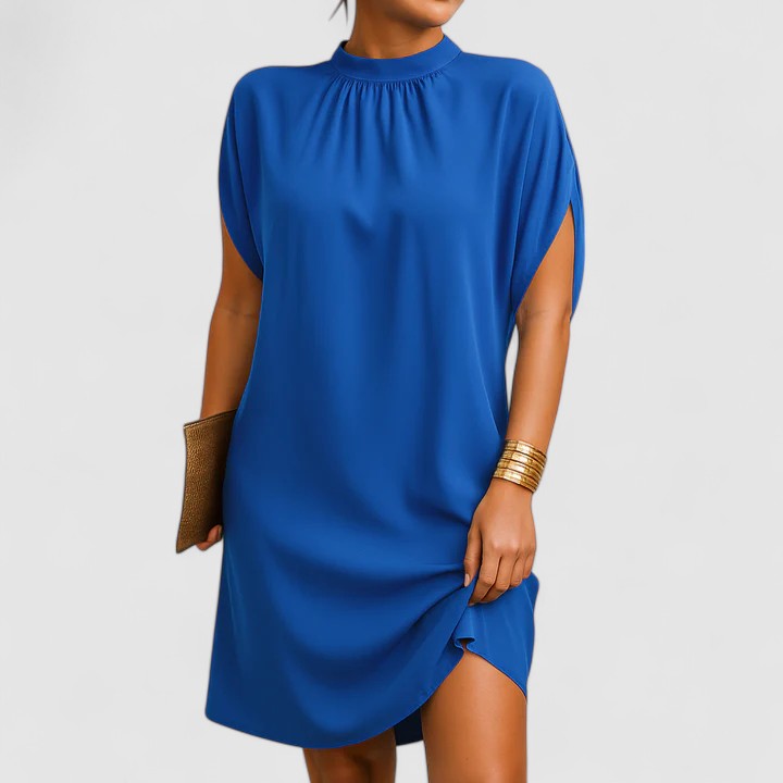 Pirella | Women's Elegant Midi Dress Mock Neck