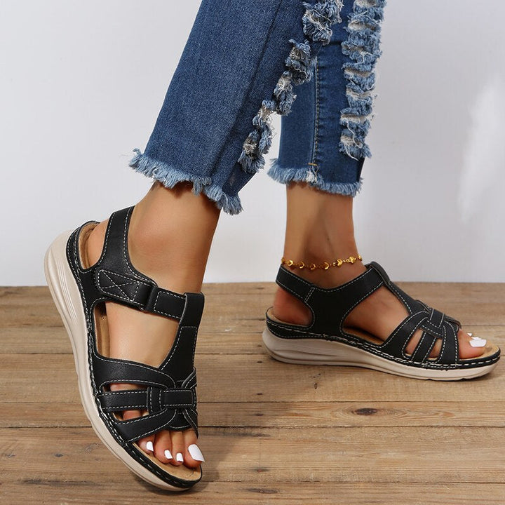 Sandra | Women's Open Toe Sandals Woven Strap Hook Loop 4