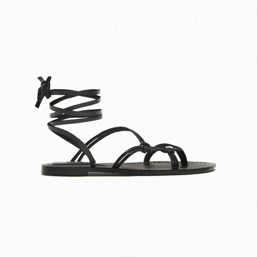 Sasha | Women's Flat Sandals Strappy Lace-Up Ankle Wrap