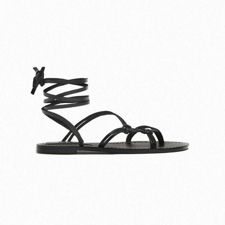 Sasha | Women's Flat Sandals Strappy Lace-Up Ankle Wrap