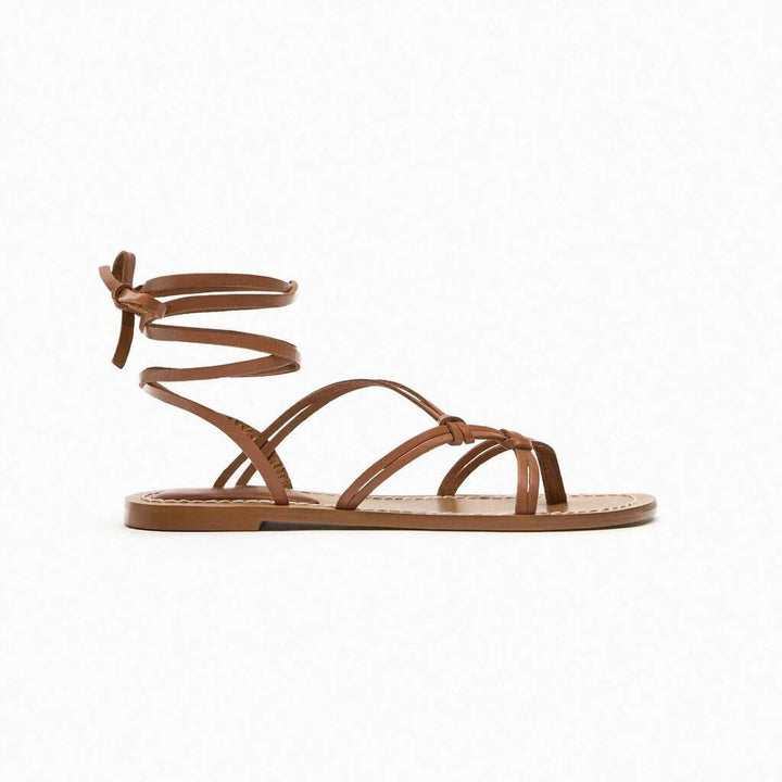 Sasha | Women's Flat Sandals Strappy Lace-Up Ankle Wrap 3