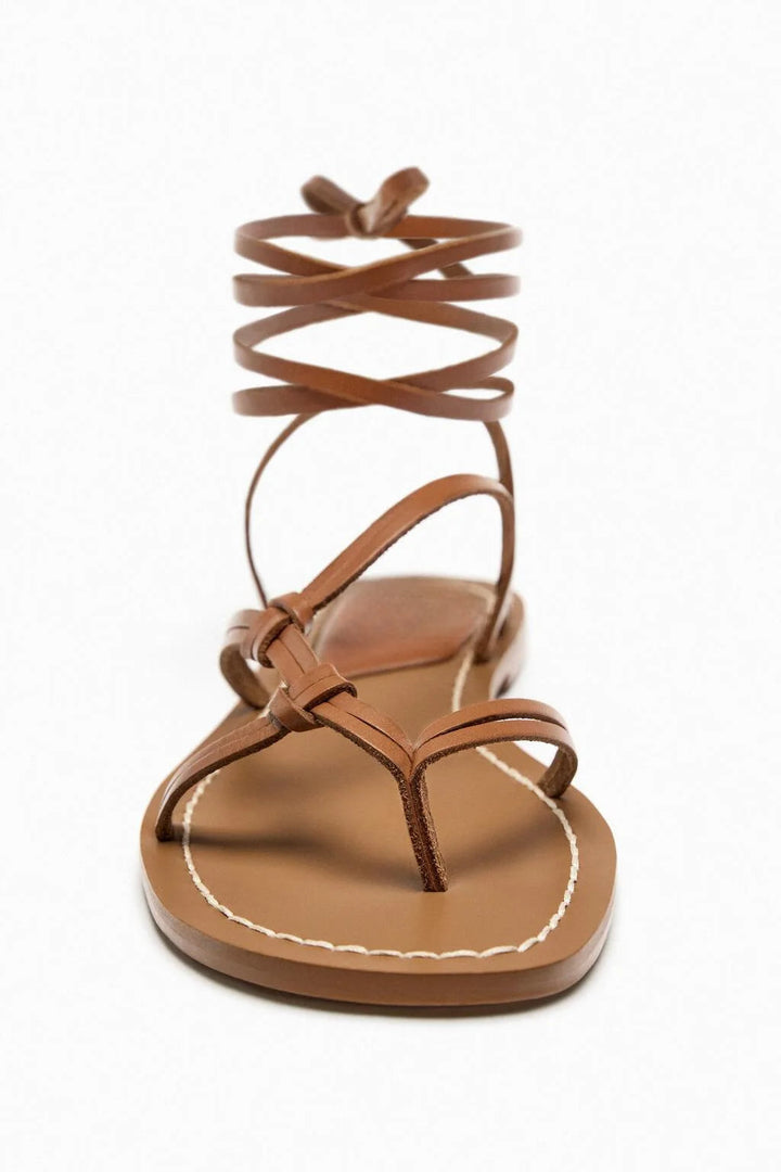 Sasha | Women's Flat Sandals Strappy Lace-Up Ankle Wrap 5