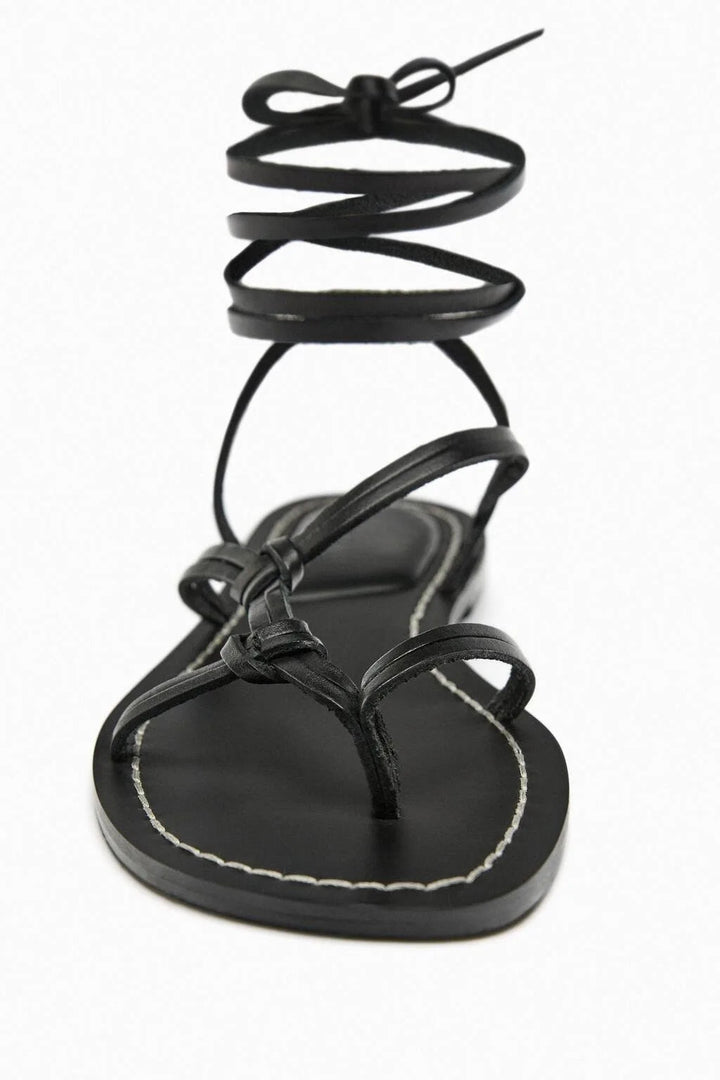 Sasha | Women's Flat Sandals Strappy Lace-Up Ankle Wrap 8