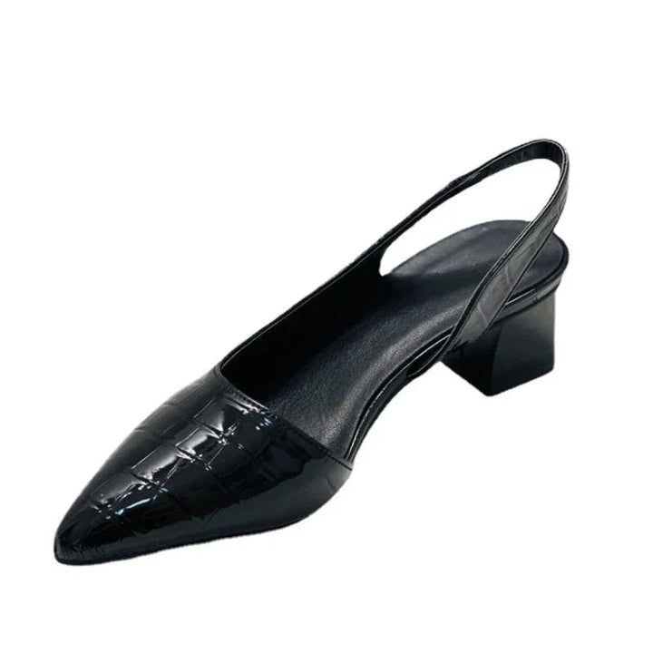 Sonia | Women's Croc Embossed Block Heel Slingback Pumps 5