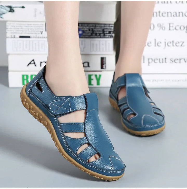 Sylvia | Women's Closed Toe Sandals Hook Loop Strap Cutout 2