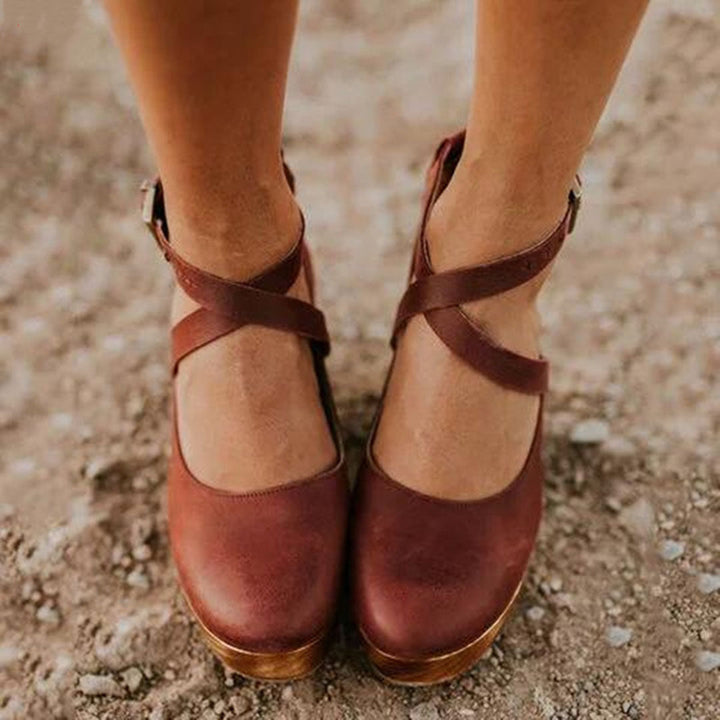 Tera | Orthopedic Wedge Heels with Closed Toe & Ankle Strap