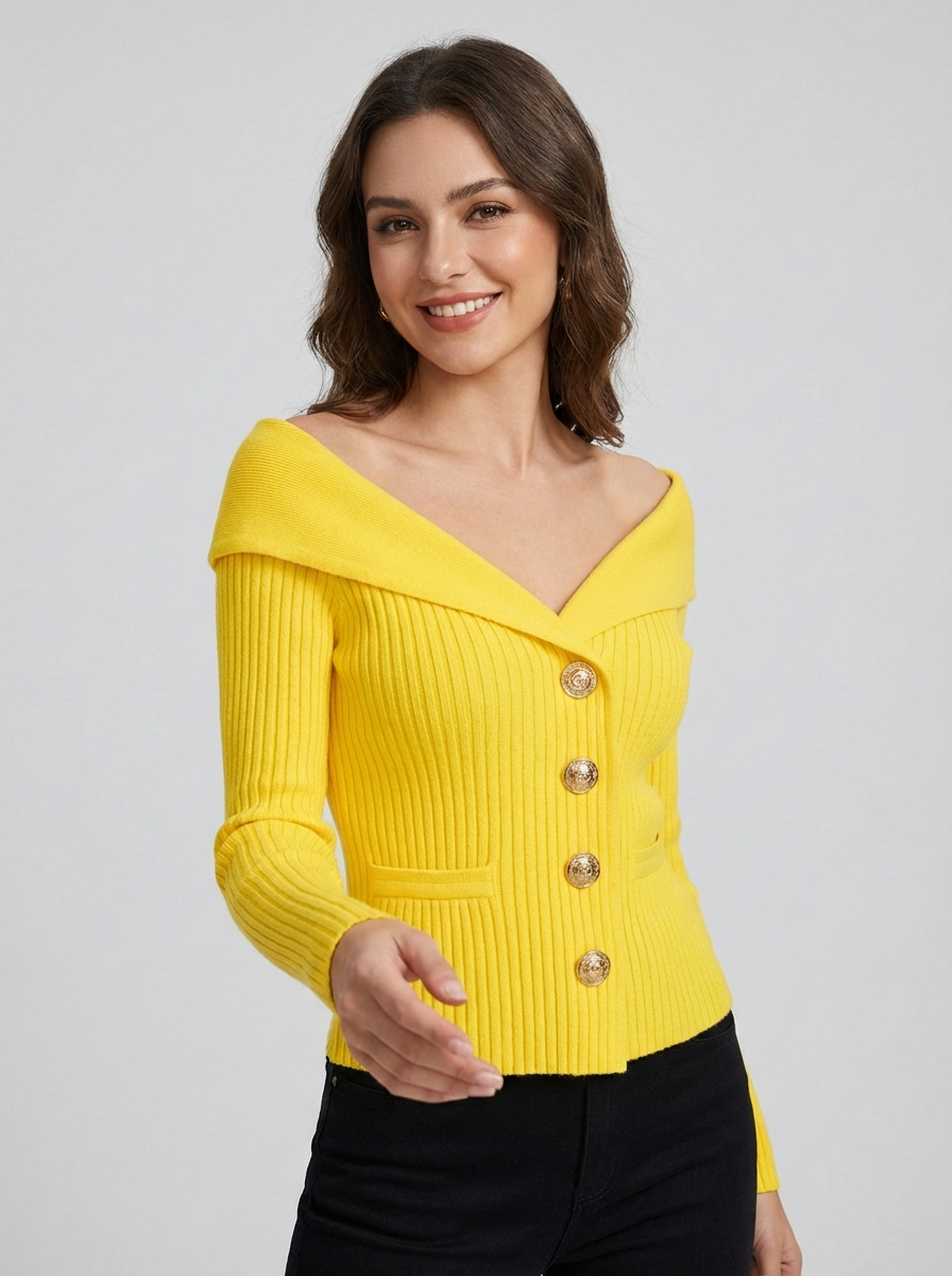 Women's Off Shoulder Ribbed Knit Sweater